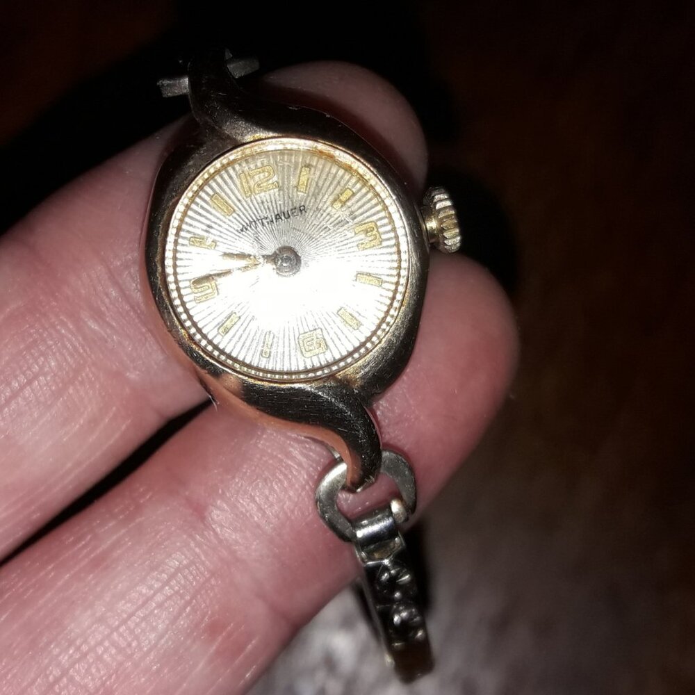 Vintage Antique Art Deco Ladies Wittnauer 17J 10K Gold Plate Watch - Working